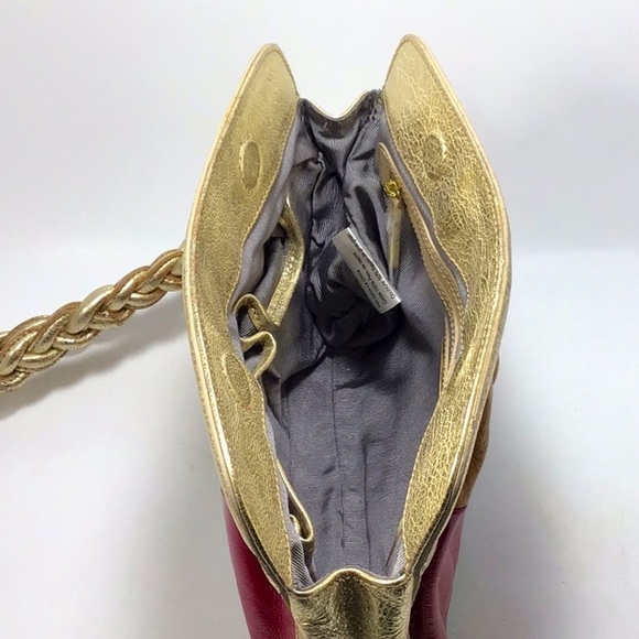 ELLIOTT LUCCA RARE CALYPSO COLORBLOCKED LEATHER CLUTCH - Picture 5 of 11